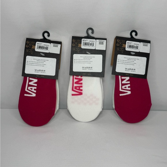 Vans Pink and Multi colors No-Show Socks 3 packs (9 socks) - Picture 2 of 7